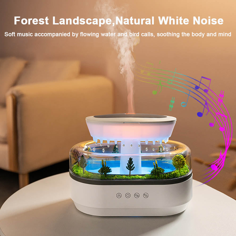 Aroma Humidifier Ultrasonic Air Diffuser Raindrop Essential Oil Home Fragrance Colourful Light Whit 3