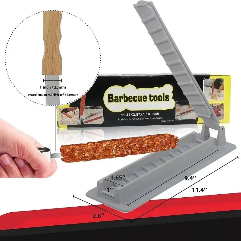 Kebab Maker Mould, Plastic Kabob Maker, Manual Kebab Press, BBQ Gadget, Meat Skewer Tool