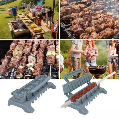 Kebab Maker Mould, Plastic Kabob Maker, Manual Kebab Press, BBQ Gadget, Meat Skewer Tool