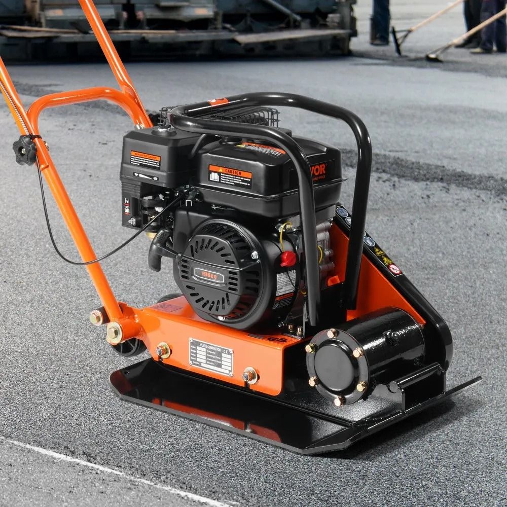Gas Engine Plate Compactor Vibratory Compaction Tamper High Lbs Force Walkways Asphalts Paver Lands 6