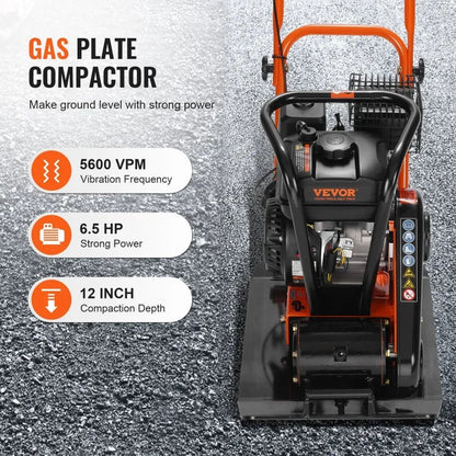Gas Engine Plate Compactor Vibratory Compaction Tamper High Lbs Force Walkways Asphalts Paver Lands 4
