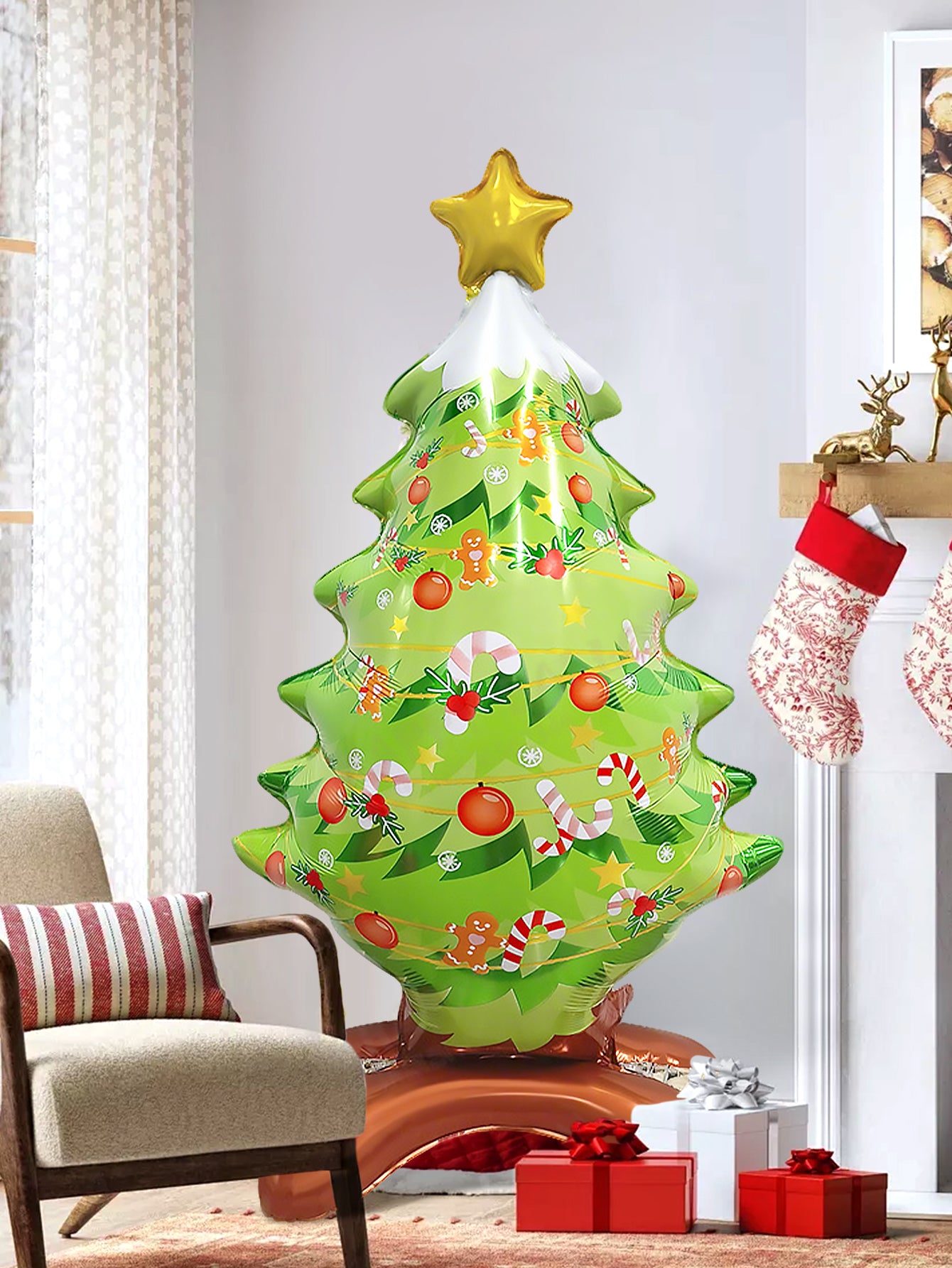 Standing Christmas Tree Aluminum Balloon Event Decoration Garden Decoration Suitable For Christmas 2