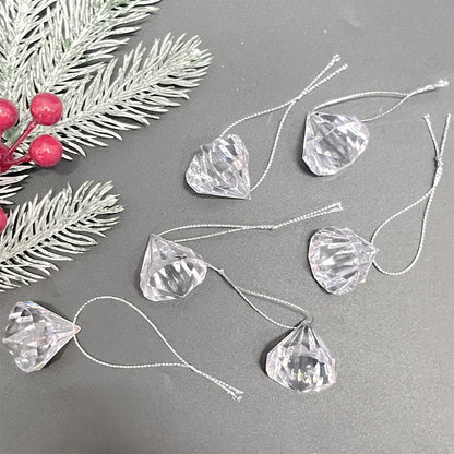 Christmas Wedding Acrylic Transparent Diamond Christmas Tree Pendant Home Decoration New Year Party 2