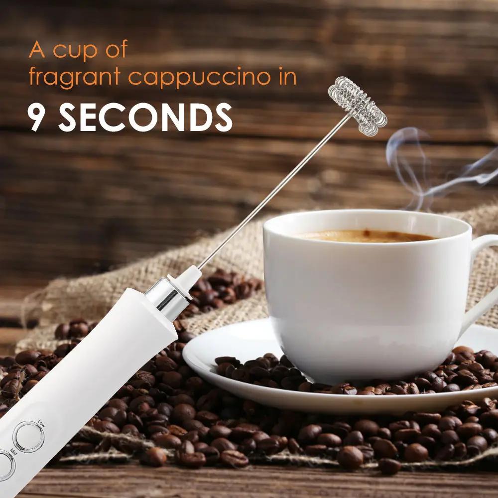 Wireless Electric Milk Frother, Rechargeable Handheld Foam Maker, Cappuccino, Hot Chocolate
