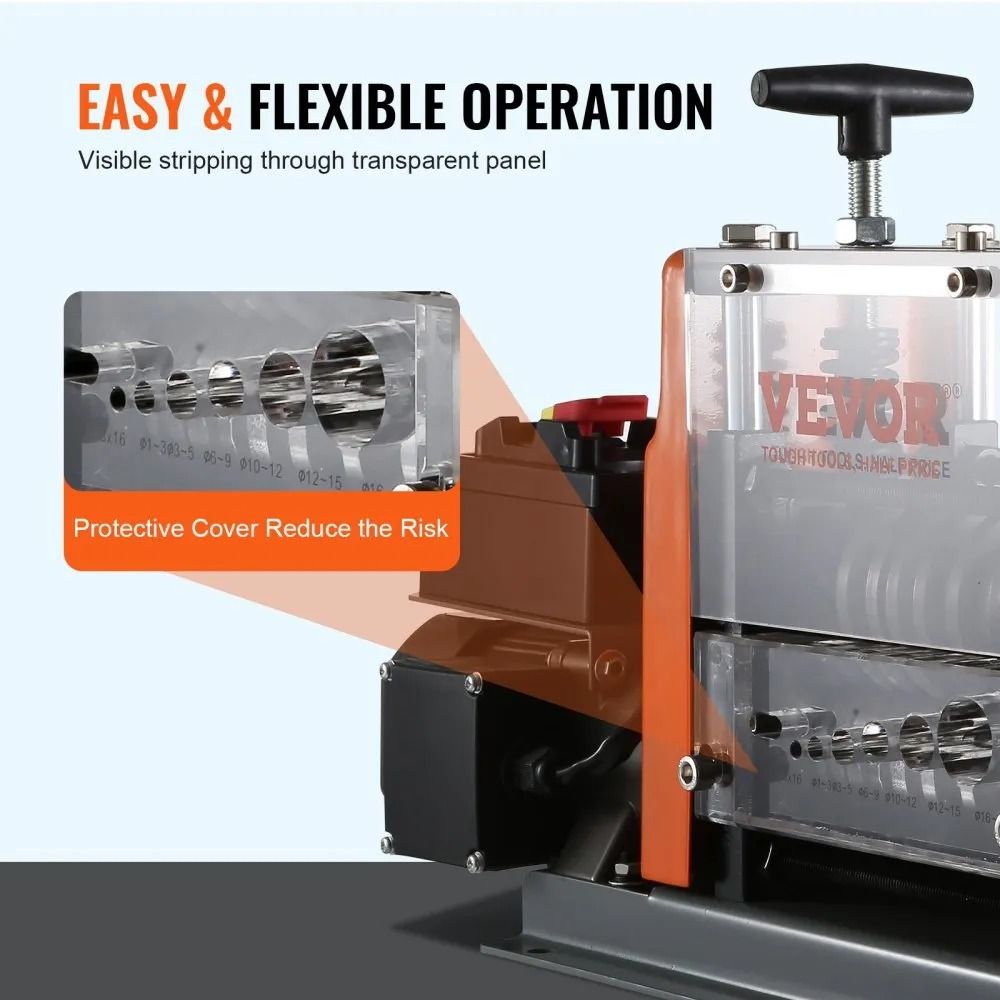 Motorized Wire Stripper Electric Cable Stripping Tool Clear Stripping Depth 6 Round Channels Flat C 4