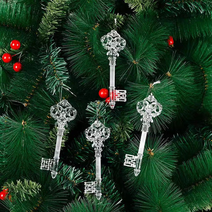 Acrylic Christmas, Transparent Deer Key, Snowflake Christmas, Tree Hang Pendant, Festival Ornament, Home Party Decor