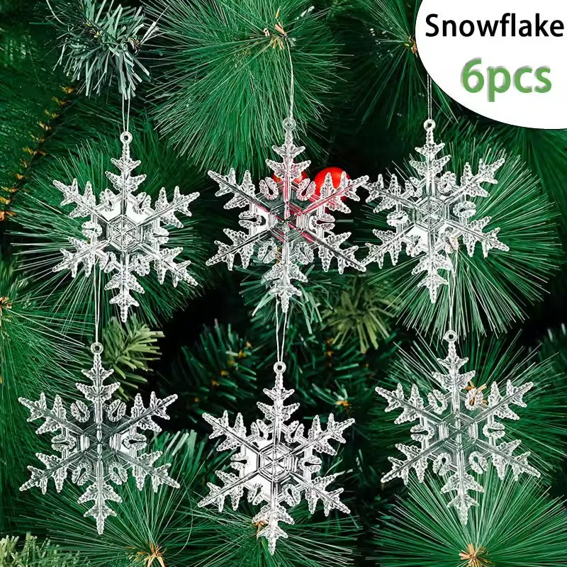 Acrylic Christmas, Transparent Deer Key, Snowflake Christmas, Tree Hang Pendant, Festival Ornament, Home Party Decor