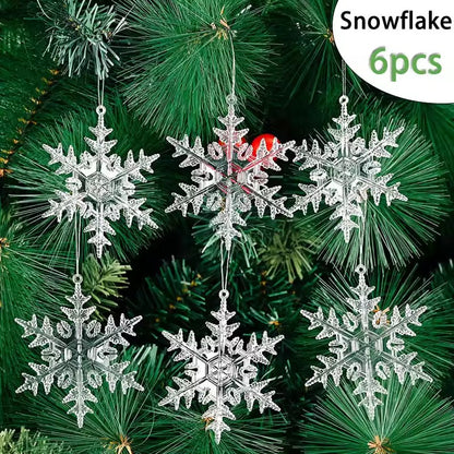 Acrylic Christmas, Transparent Deer Key, Snowflake Christmas, Tree Hang Pendant, Festival Ornament, Home Party Decor