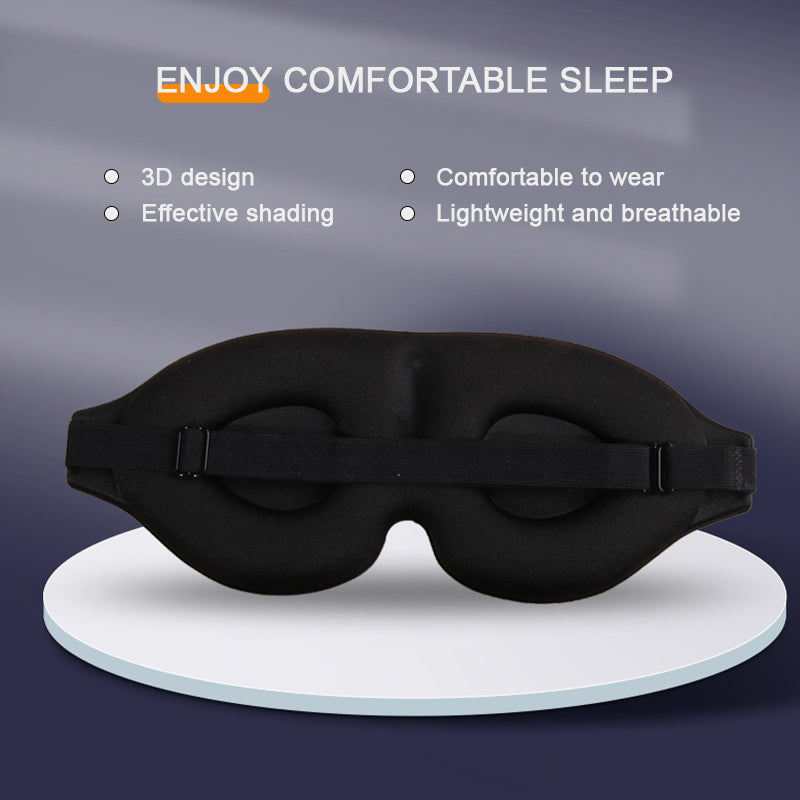 Eye Mask, Comfortable, Light Blocking, Adjustable, No Pressure on Eyes, For Men and Women, Black