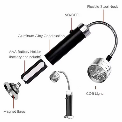 Magnetic BBQ Grill Lights Outdoor LED Gooseneck Lamp Adjustable Flexible Heat Resistant Lantern 1