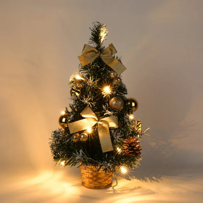 Mini Xmas Tree Christmas LED Christmas Tree Nightlight Pine Needle Tree Decoration Ornament New Yea 7
