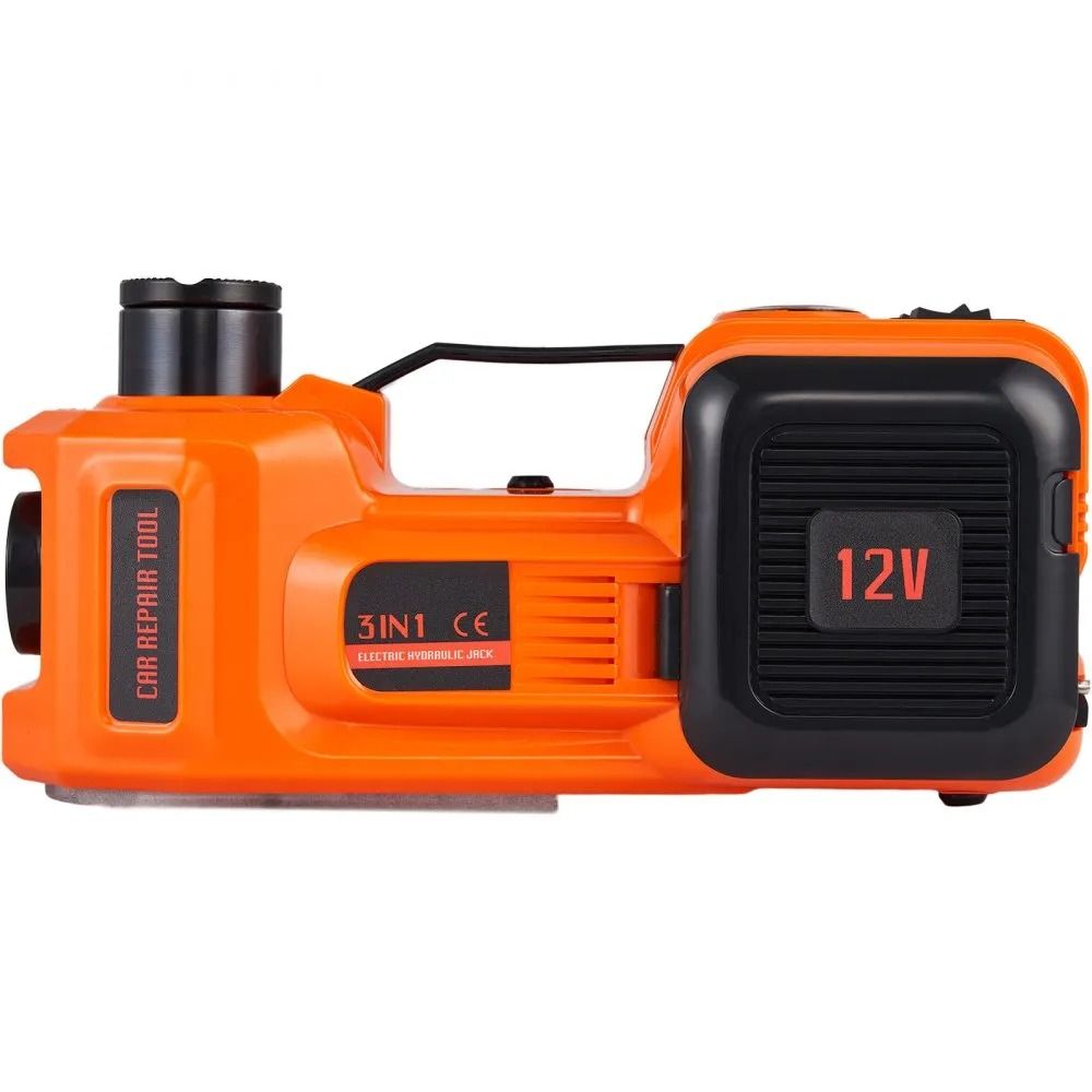 Electric Hydraulic Car Jack With Impact Wrench Portable Car Lift Builtin Tire Inflator LED Light 8