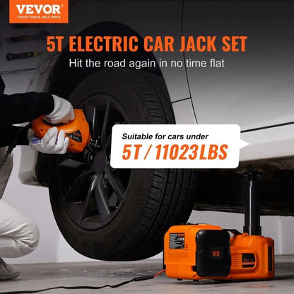Electric Hydraulic Car Jack With Impact Wrench Portable Car Lift Builtin Tire Inflator LED Light 3