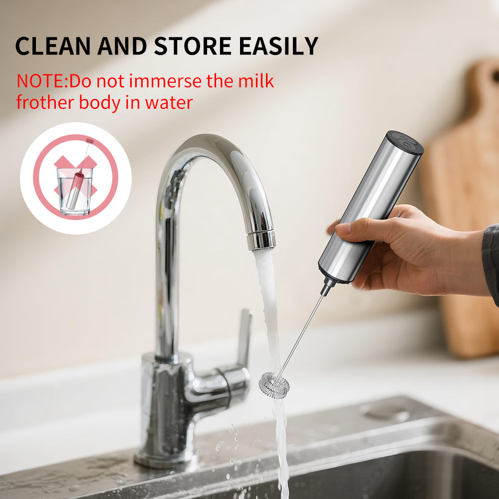 Kitchen Handheld Milk Frother, Powerful Stirrer, Electric Foam Maker, Coffee Mixer, Latte Whisk, Rechargeable Egg Beater