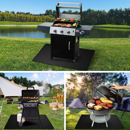Outdoor Barbecue Grills Mat Oilproof Protective Mat Fire Retardant High Temperature Resistant Pad F 3