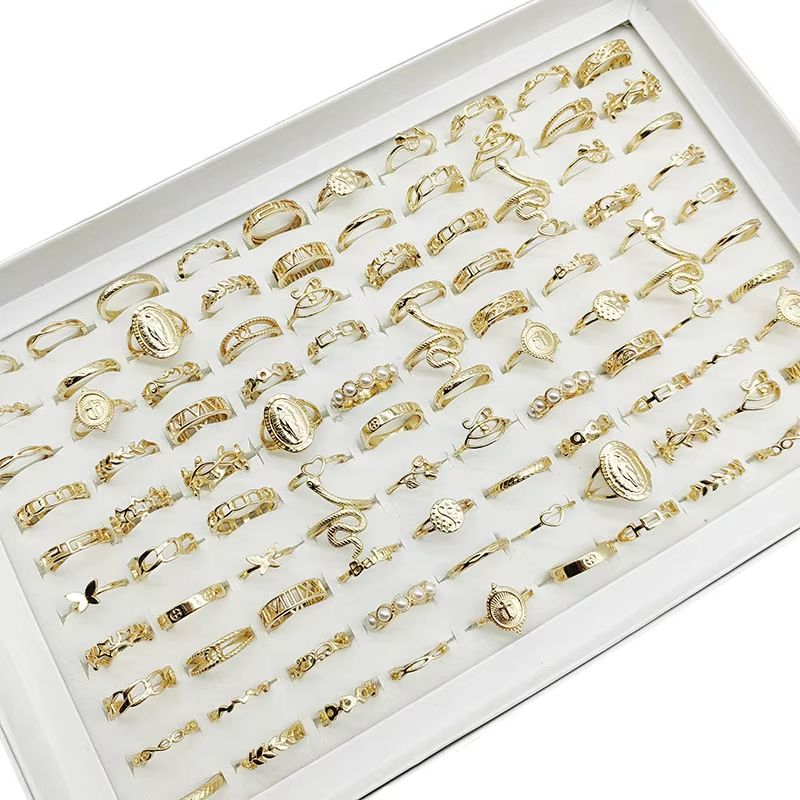 30 Piece Gold Ring Set For Girls Butterfly Star Pearl Thin Joint Rings Stackable Party Jewelry For  4