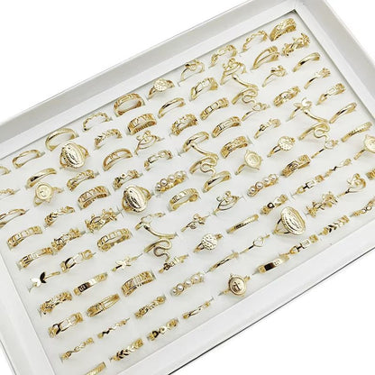 30 Piece Gold Ring Set For Girls Butterfly Star Pearl Thin Joint Rings Stackable Party Jewelry For  4