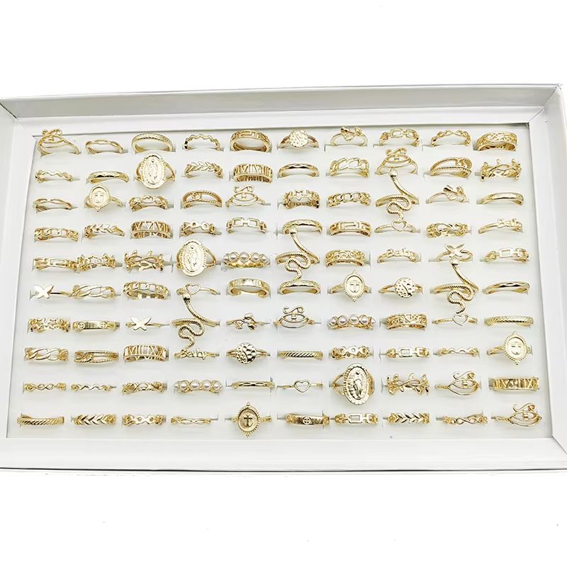 30 Piece Gold Ring Set For Girls Butterfly Star Pearl Thin Joint Rings Stackable Party Jewelry For  5