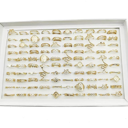 30 Piece Gold Ring Set For Girls Butterfly Star Pearl Thin Joint Rings Stackable Party Jewelry For  5