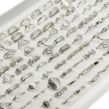 30 Piece Gold Ring Set For Girls Butterfly Star Pearl Thin Joint Rings Stackable Party Jewelry For  7
