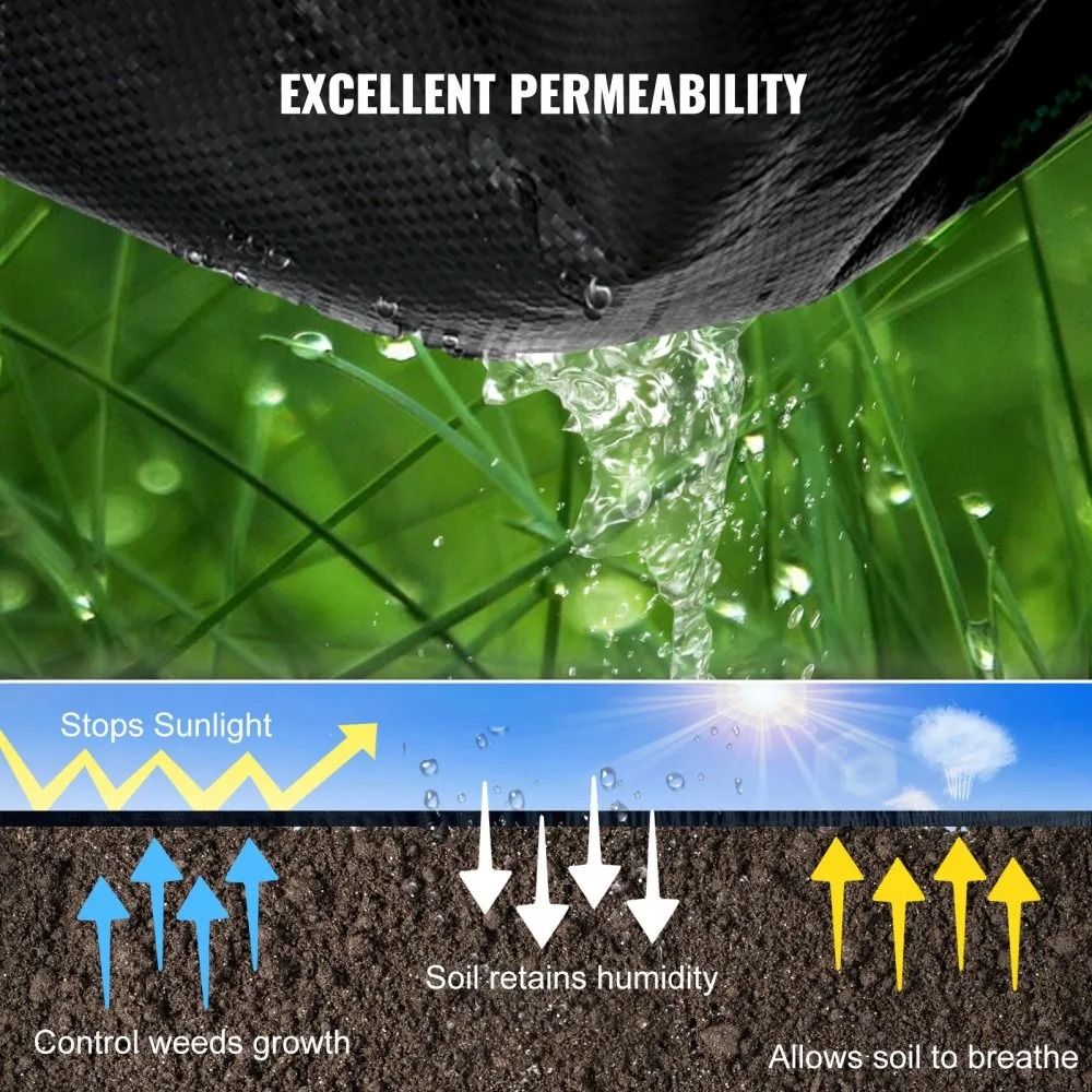 Heavy Duty Geo Textile Fabric Weed Control Fabric Garden Barrier Cloth Woven Ground Cover 2