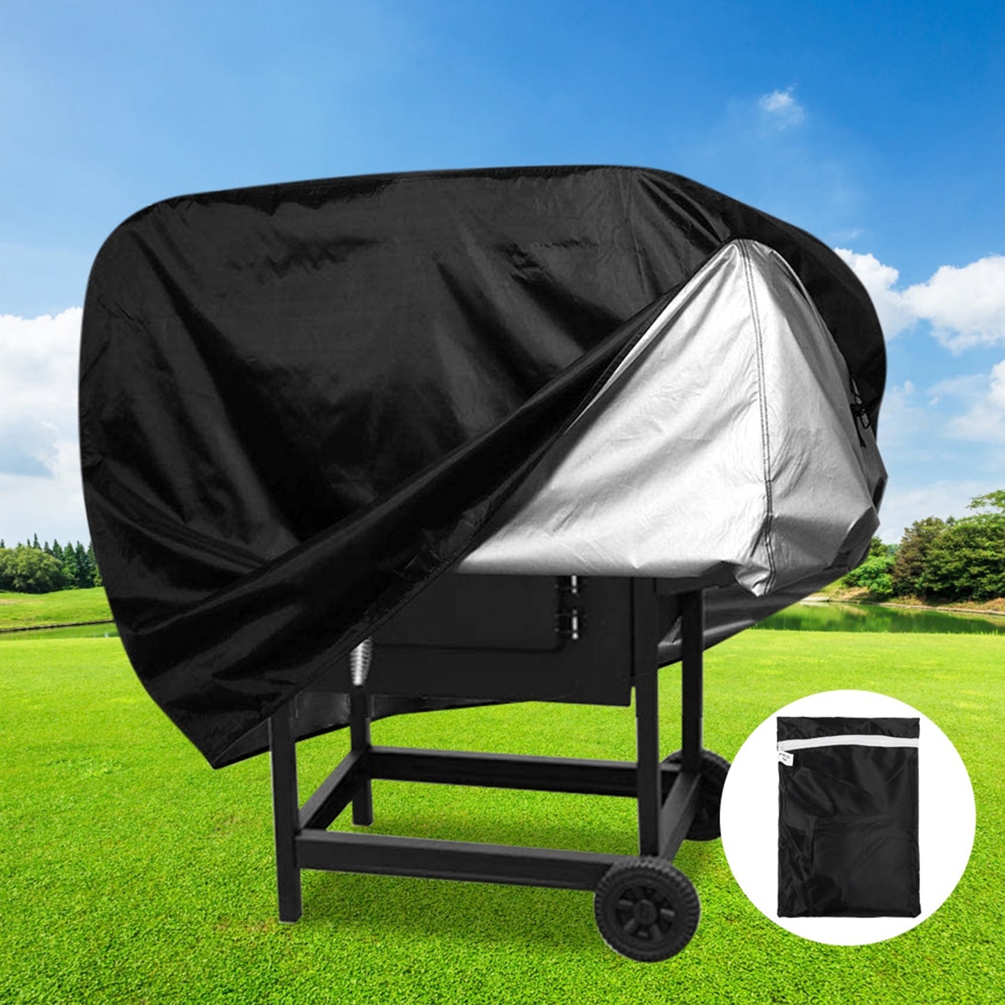 BBQ Grill Cover, Waterproof BBQ Cover, Rainproof Grill Protector, UV Garden Barbecue Cover, Outdoor Grill Accessories