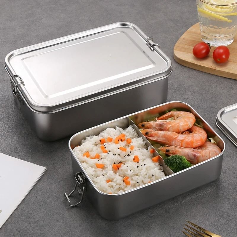 Stainless Steel Lunch Box with Removable Dividers 850 ML for Kids and Adults
