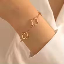 French Lucky Clover Bracelet Set For Women Stainless Steel Charm Jewelry 5