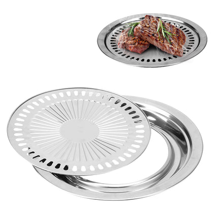 Smokeless Barbecue Grill Pan NonStick Gas Stove Plate Electric Stove Baking Tray BBQ Tong Home Outd 1
