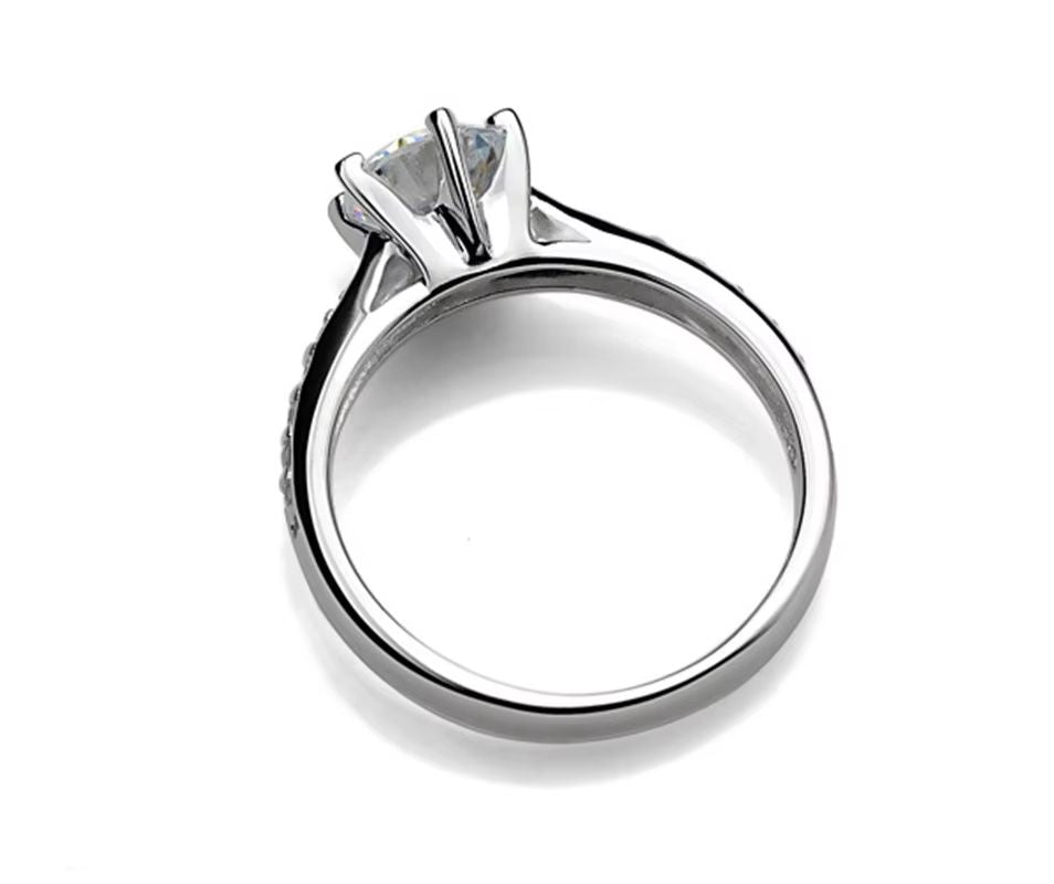 Luxury 925 Sterling Silver Six Claw Classic Ring For Women 4