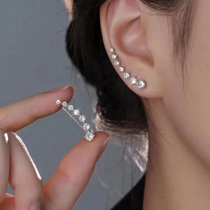 Korean Crystal Heart Hoop Earrings With 925 Silver Needle For Women 18