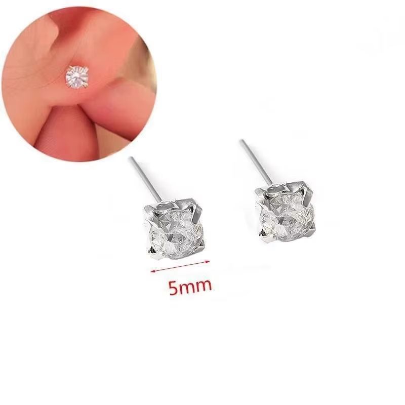 Korean Crystal Heart Hoop Earrings With 925 Silver Needle For Women 6