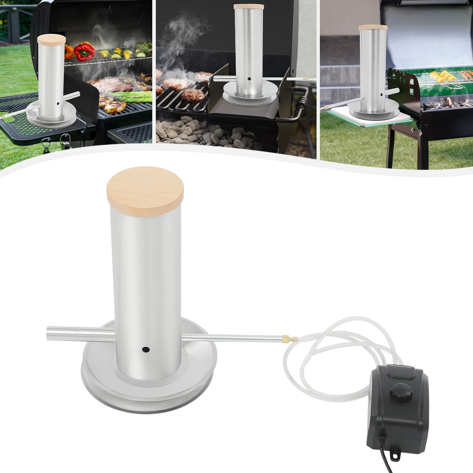 Electric Cold Smoke Generator, Portable Stainless Steel Barbecue Smoker, Durable Outdoor Home Restaurant Cooking
