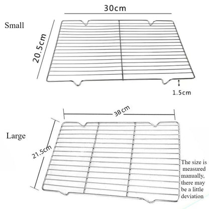 Stainless Steel Rectangular Cooling Rack Baking Tray Set BBQ Safe Small Grill Grilling Tools 4