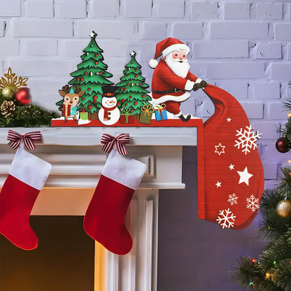 Christmas Door Frame Decoration Merry Christmas Decoration For Home 2025 Pendant Xmas Wood Ornament 1