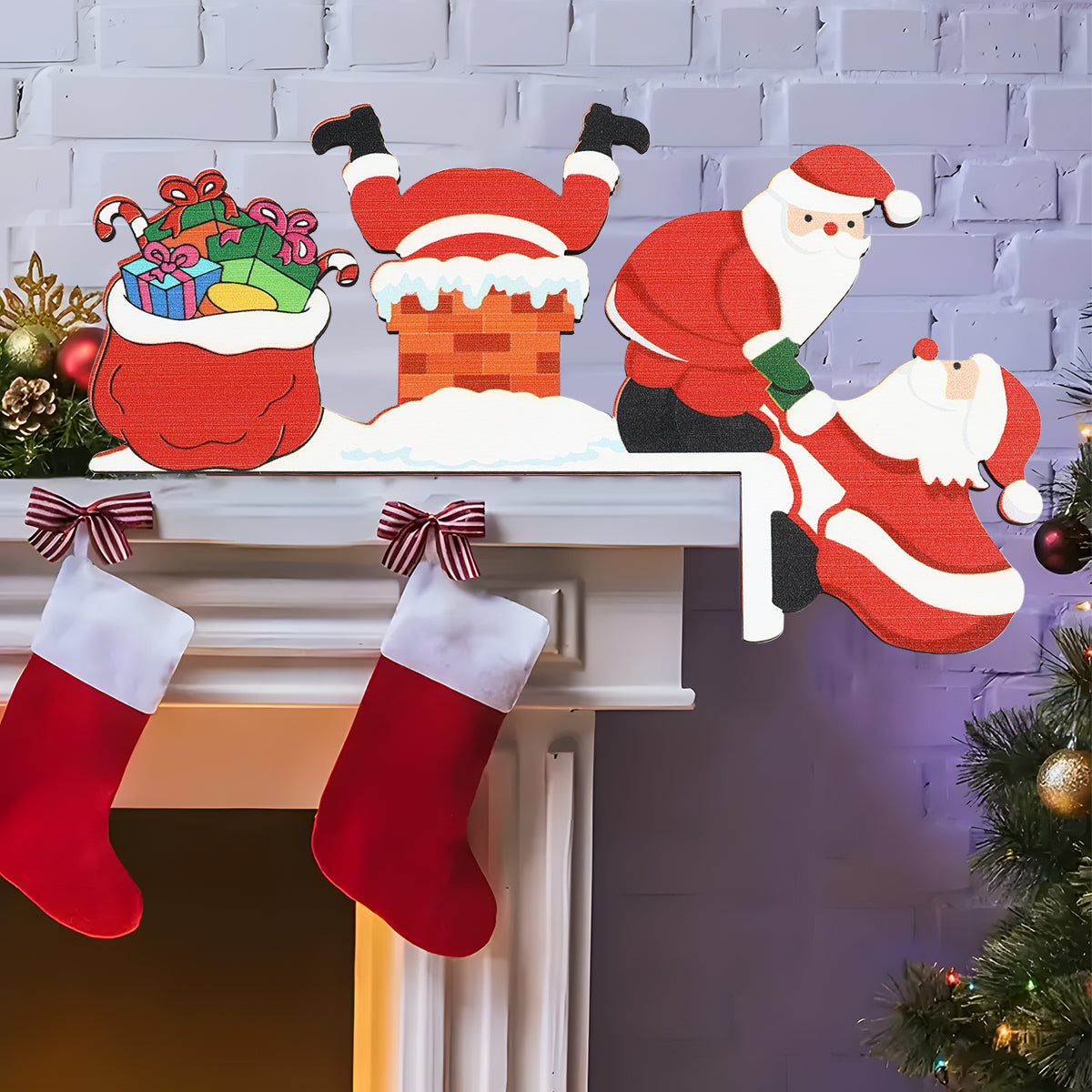 Christmas Door Frame Decoration Merry Christmas Decoration For Home 2025 Pendant Xmas Wood Ornament 5