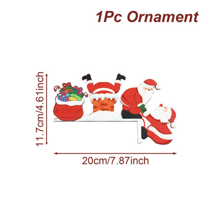 Christmas Door Frame Decoration Merry Christmas Decoration For Home 2025 Pendant Xmas Wood Ornament 9