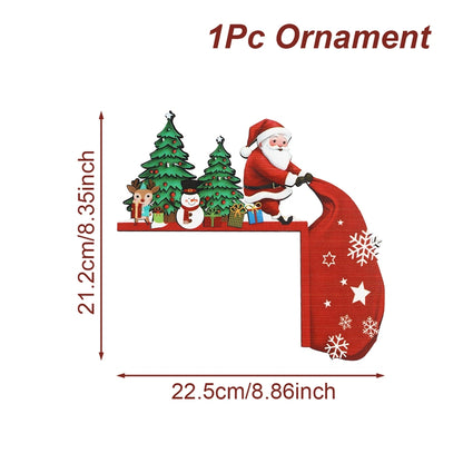 Christmas Door Frame Decoration Merry Christmas Decoration For Home 2025 Pendant Xmas Wood Ornament 11
