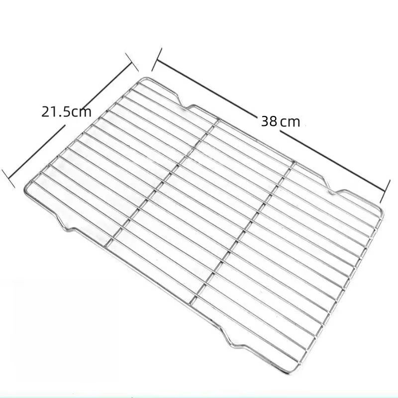 Stainless Steel Rectangular Cooling Rack Baking Tray Set BBQ Safe Small Grill Grilling Tools 7