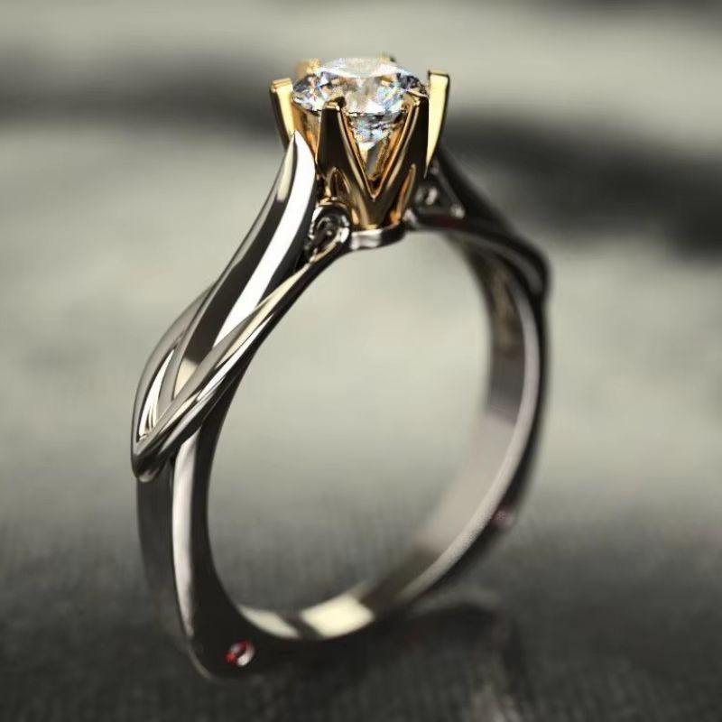 Luxury 18K Gold Natural Moissanite Gemstone Ring for Women Couples and Weddings