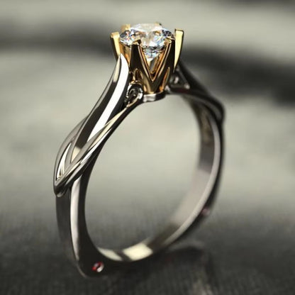 Luxury 18K Gold Natural Moissanite Gemstone Ring for Women Couples and Weddings