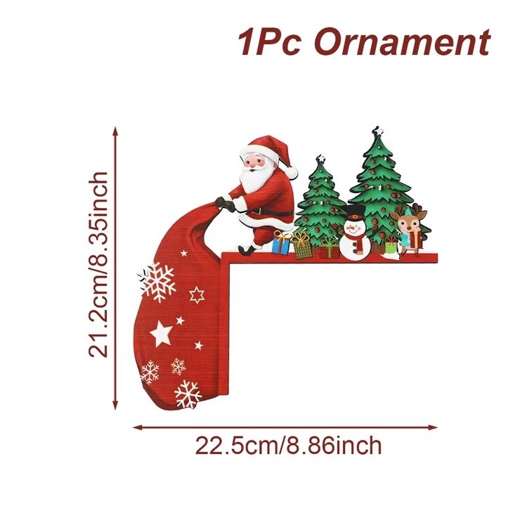 Christmas Door Frame Decoration Merry Christmas Decoration For Home 2025 Pendant Xmas Wood Ornament 10