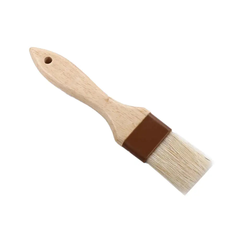 Kitchen Cooking Brushes Wooden Handle Bristle Brushes Flat Pastry Baking Brush Barbecue Oil Brush 5