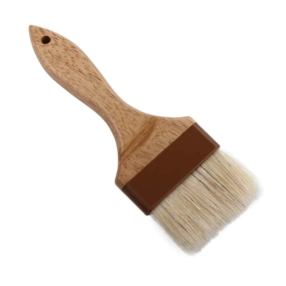 Kitchen Cooking Brushes Wooden Handle Bristle Brushes Flat Pastry Baking Brush Barbecue Oil Brush 7