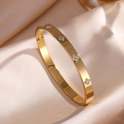 ZAKOL Sparkling Zirconia Stainless Steel Bracelet Set For Women Stackable Bangles 3