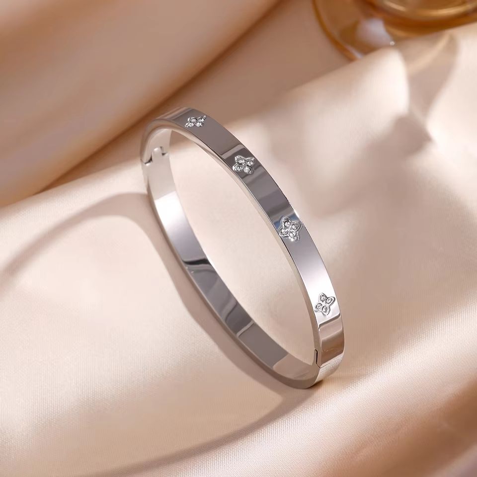 ZAKOL Sparkling Zirconia Stainless Steel Bracelet Set For Women Stackable Bangles 7