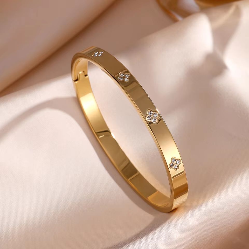 ZAKOL Sparkling Zirconia Stainless Steel Bracelet Set For Women Stackable Bangles 8