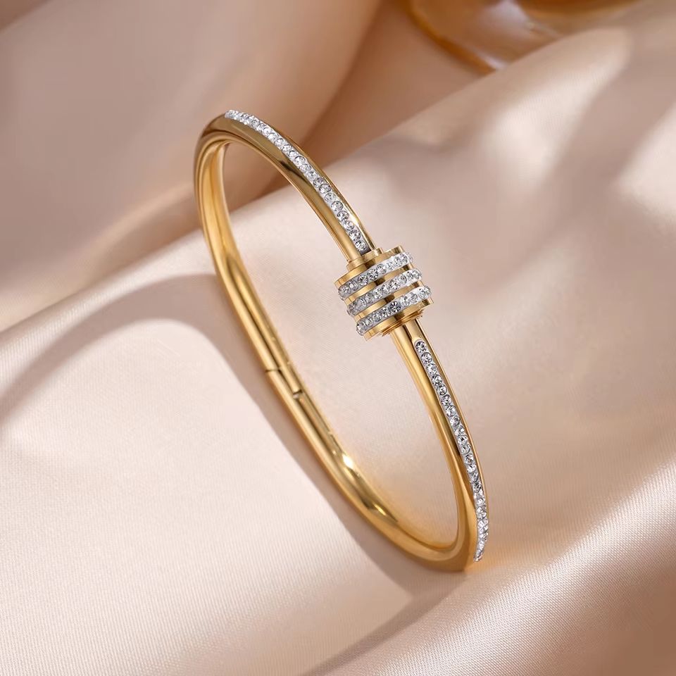 ZAKOL Sparkling Zirconia Stainless Steel Bracelet Set For Women Stackable Bangles 11