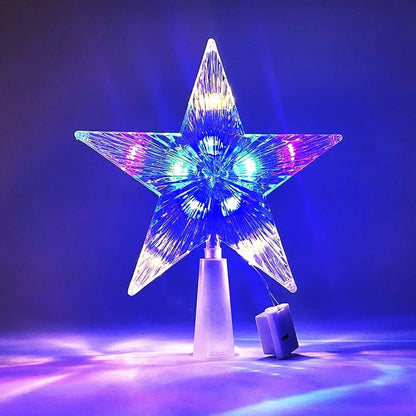 LED Glowing Star Lamp 15cm Christmas Tree Top Star Light Home Tree Decoration Navidad Noel Party Su 7