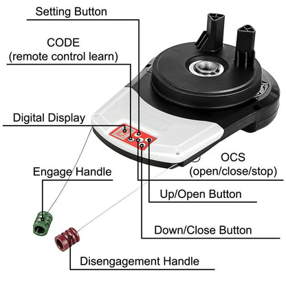 Auto Garage Roller Gate Opener Kit With Remote Controls High Lift Force Electric Roller Door Opener 4